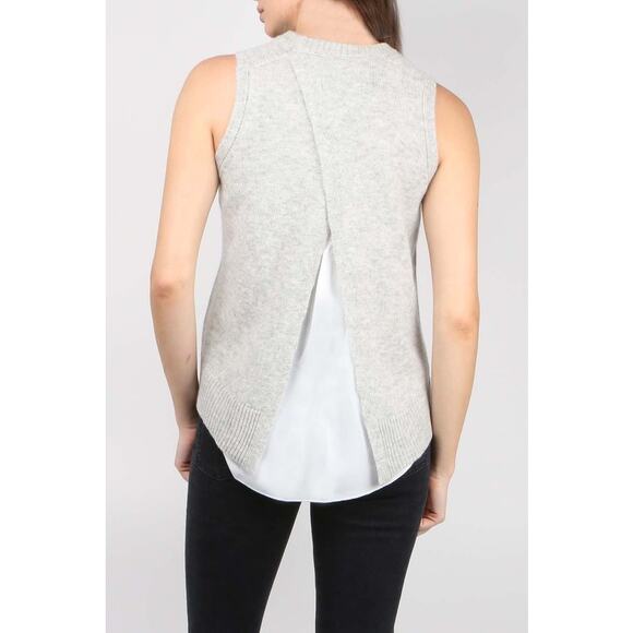 Brochu Walker Aimi Crossback Looker Cashmere Sweater Tank in Gray Size Large - Picture 2 of 8